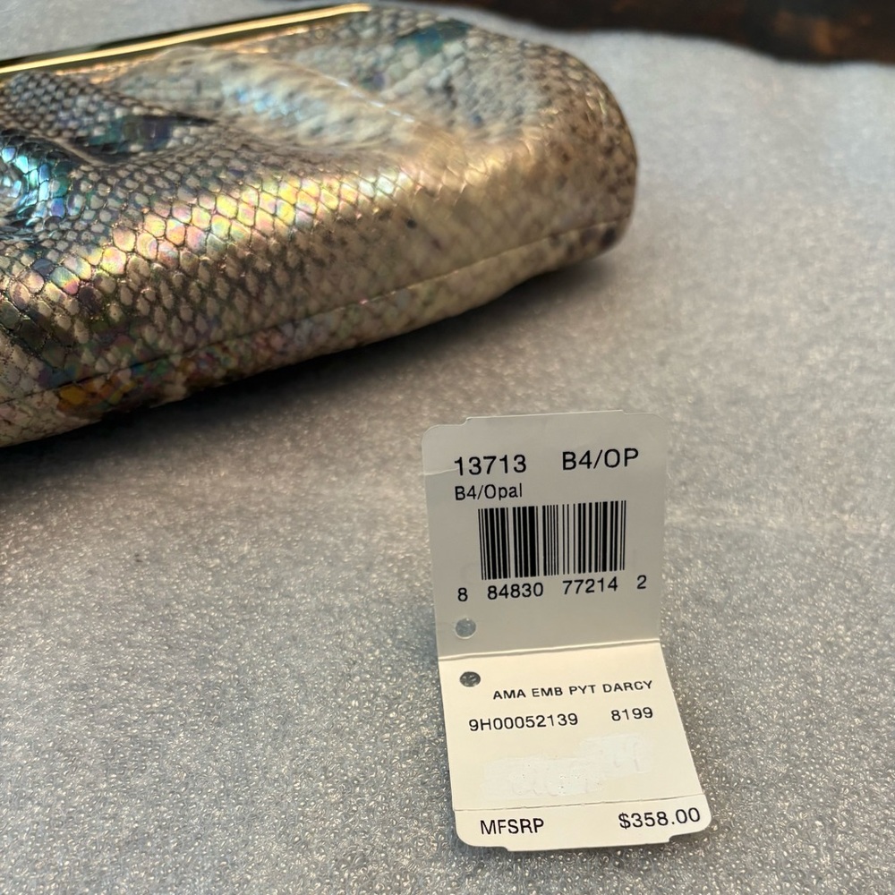 Coach-Darcy  Embossed Python Clutch - Picture 10 of 12